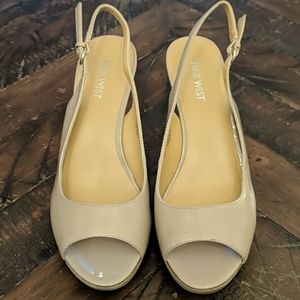 Nine West Nude Karoo Slingback Heels